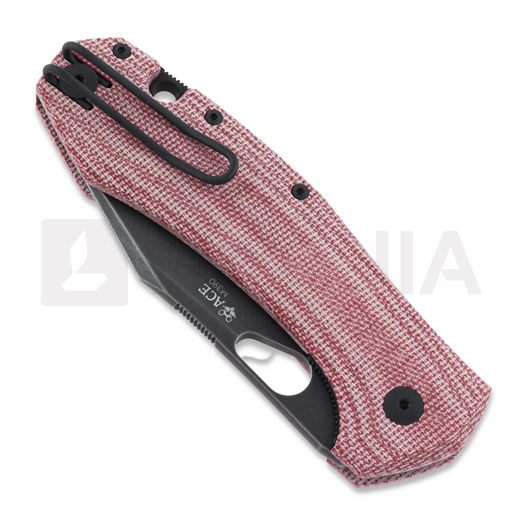 GiantMouse ACE Grand M390 Red Canvas Micarta Taschenmesser