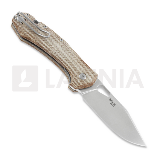 GiantMouse ACE Grand Natural Canvas Micarta k&auml;&auml;nt&ouml;veitsi