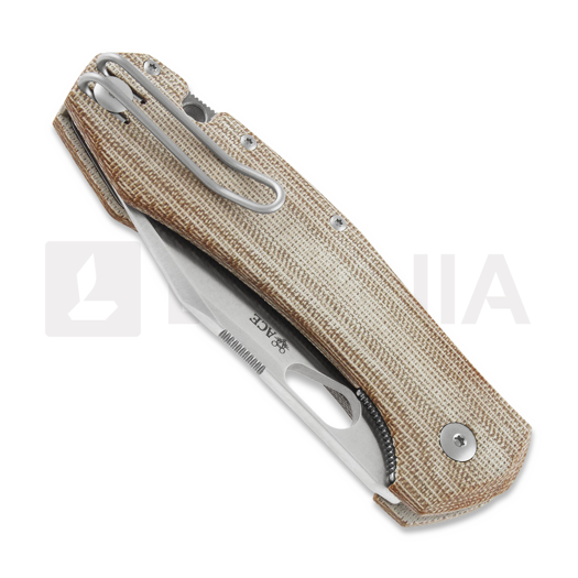 GiantMouse ACE Grand Natural Canvas Micarta k&auml;&auml;nt&ouml;veitsi