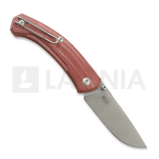 GiantMouse ACE Iona V2 Red Linen Micarta sulankstomas peilis