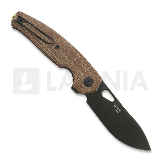 GiantMouse ACE Jagt Burlap Micarta kääntöveitsi, PVD