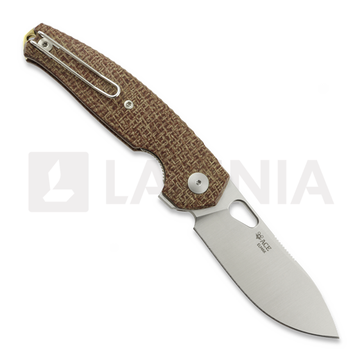 GiantMouse ACE Jagt Burlap Micarta kääntöveitsi, satin