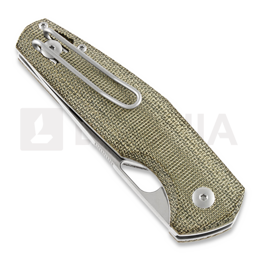 GiantMouse ACE Nimbus V2 Green Canvas Micarta kääntöveitsi