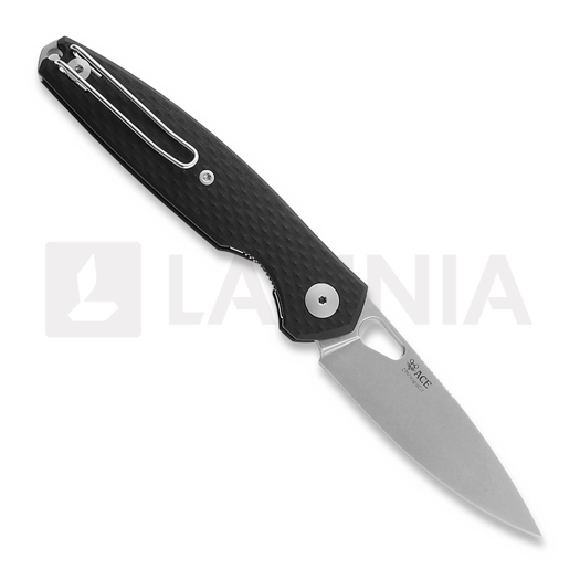 GiantMouse ACE REO sulankstomas peilis, Black G10