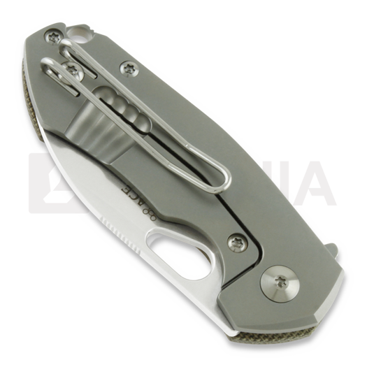 GiantMouse ACE Riv sulankstomas peilis, green canvas micarta