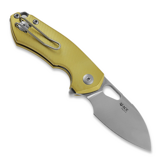 GiantMouse ACE Riv Liner lock fällkniv, brass