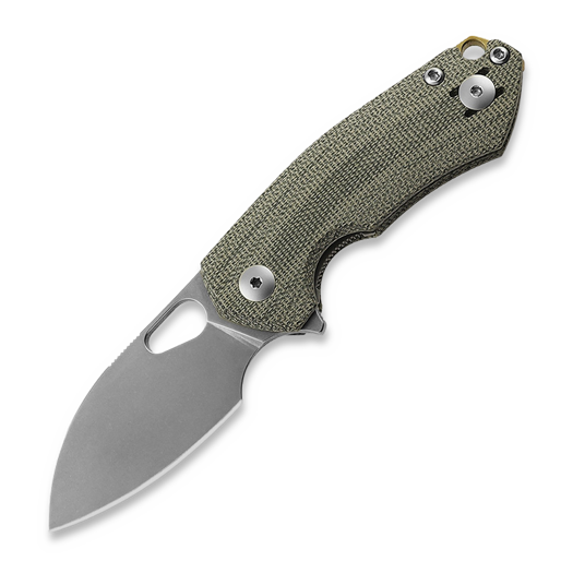 Saliekams nazis GiantMouse ACE Riv Liner lock, green canvas micarta