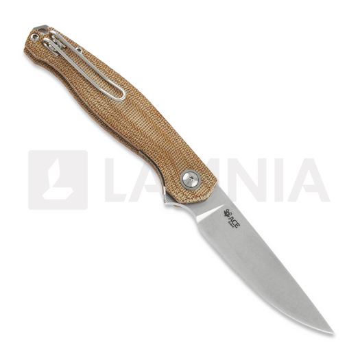 GiantMouse ACE Sonoma V2 Natural Canvas Micarta kääntöveitsi