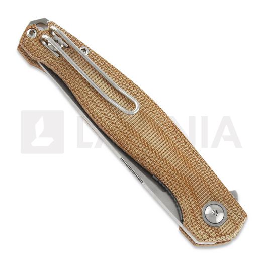 GiantMouse ACE Sonoma V2 Natural Canvas Micarta sulankstomas peilis