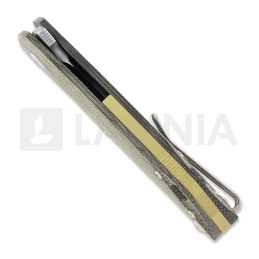 GiantMouse Corta Green Canvas Micarta k&auml;&auml;nt&ouml;veitsi