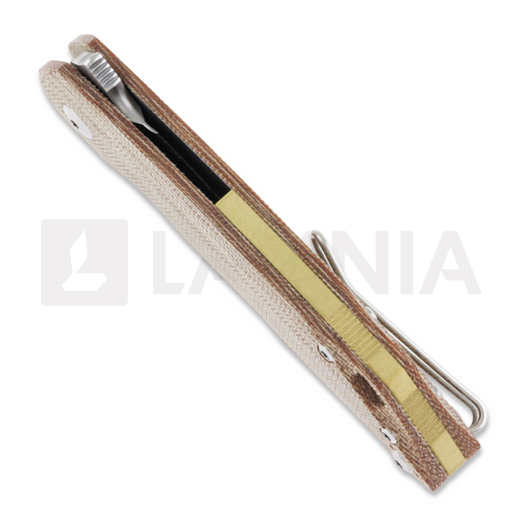 GiantMouse Corta Natural Canvas Micarta sulankstomas peilis
