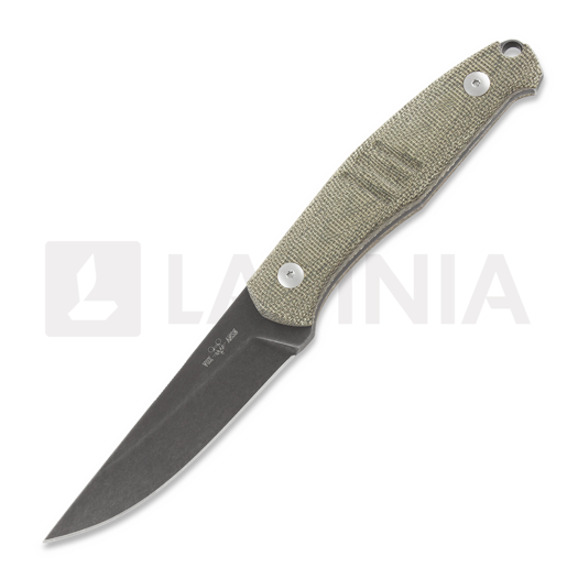 Nóż GiantMouse GMF2 PVD Stonewash, green canvas micarta