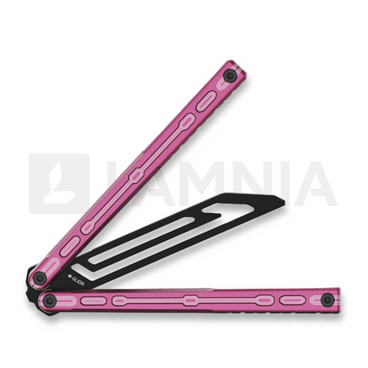 Glidr Moab X Meridian Stonewashed balisong trainer, flamingo pink