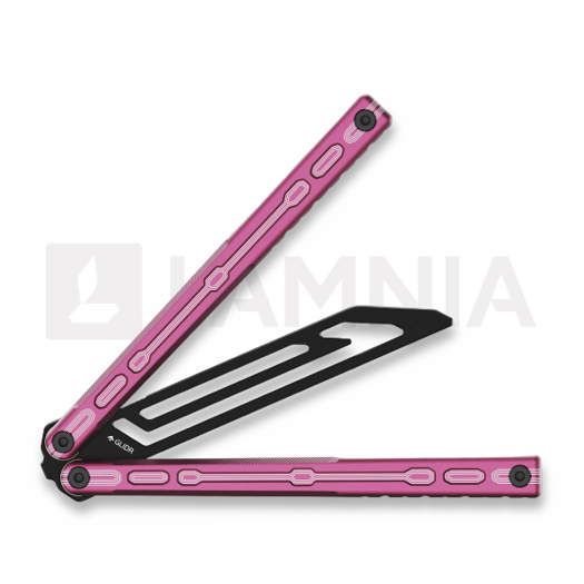 Glidr Moab X Meridian Stonewashed balisong trainer, flamingo pink