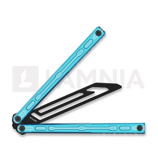 Glidr Moab X Meridian Stonewashed balisong trainer, sky blue