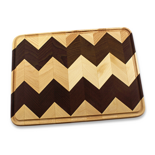 Guliles Cutting Board ZigZag Beech+Thermobeech 400x300x19mm