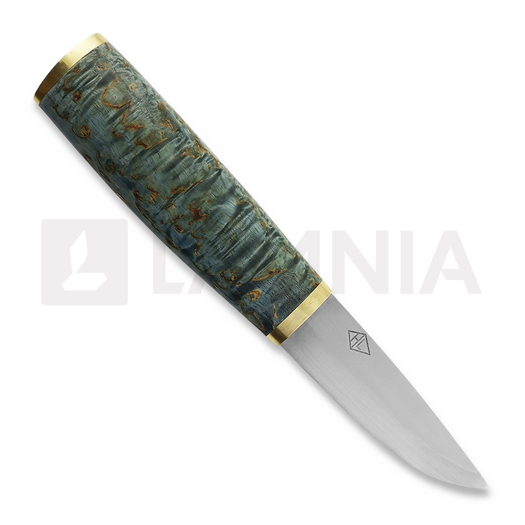 Nóż Harri Laine Blue puukko knife, stab. curly birch