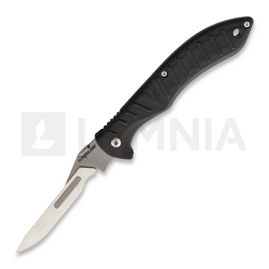 Nóż składany Havalon Forge Rubber Handle, czarny