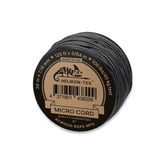 Helikon-Tex Micro Cord (125ft) - Black CD-WL3-NL-01