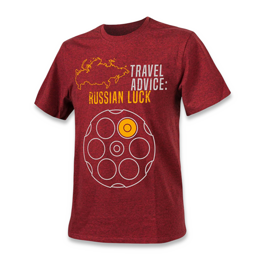 Koszulka bawełniana Helikon-Tex Russian Luck, melange red TS-TRL-CO-2501Z