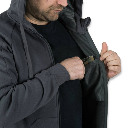 Helikon-Tex Urban Tactical Hoodie Lite FullZip, pilka BL-ULF-CB-19