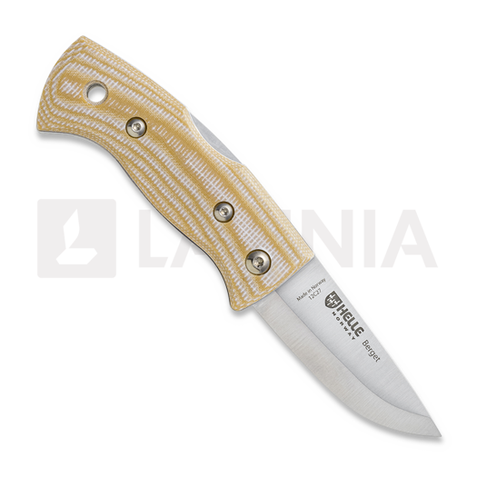 Helle 761 Berget folding knife, Beige Canvas Micarta
