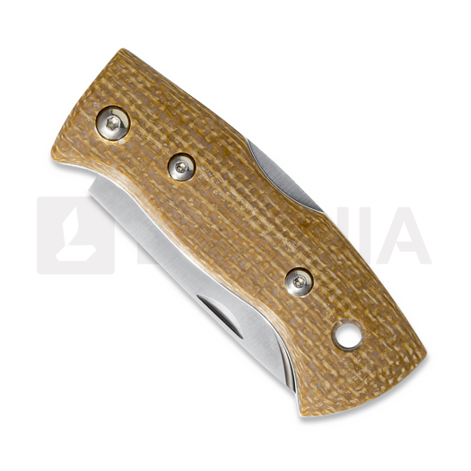 Helle 761 Berget kääntöveitsi, Mustard Jute Micarta