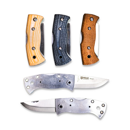 Helle 761 Berget sulankstomas peilis, Mustard Jute Micarta