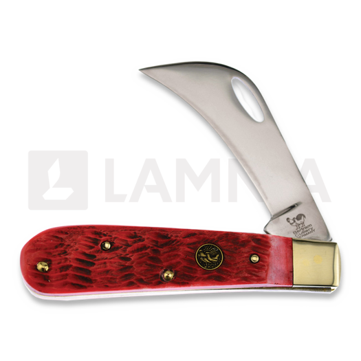 Hen & Rooster Hawkbill Red Pick Bone pocket knife