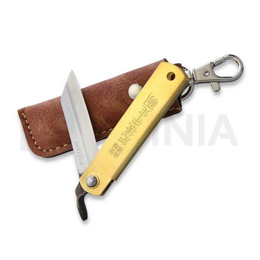 Higonokami Brass Handle Blue Paper Steel sulankstomas peilis