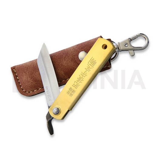 Higonokami Brass Handle Blue Paper Steel kääntöveitsi