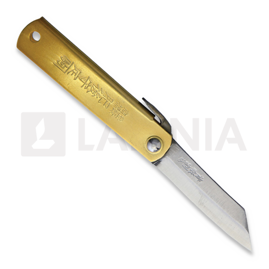 Складной нож Higonokami Brass Handle Blue Paper Steel