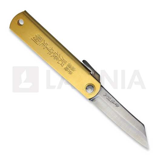 Higonokami Brass Handle Blue Paper Steel foldekniv