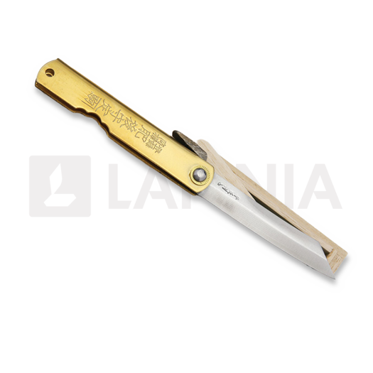 Higonokami Damascus Folder Brass סכין מתקפלת