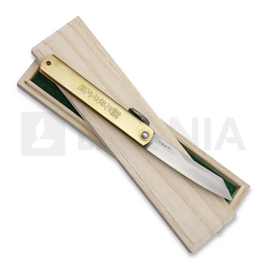 Higonokami Damascus Folder Brass סכין מתקפלת
