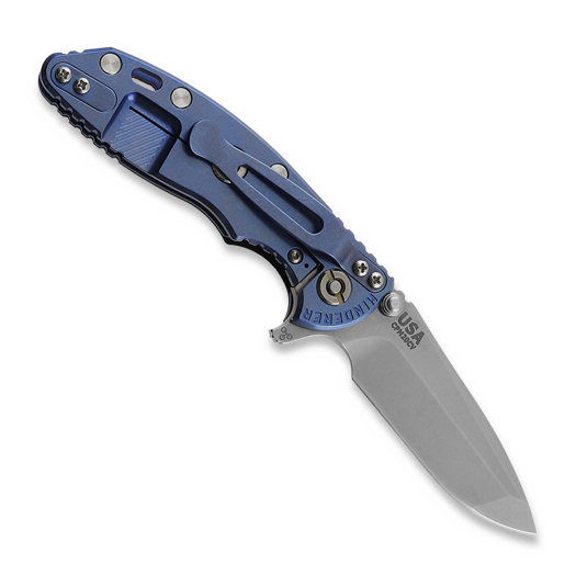 Hinderer 3.0 XM-18 Spanto Tri-Way Stonewash Blue Black G10 sulankstomas peilis