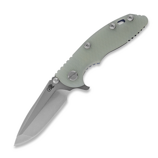 Navalha Hinderer 3.0 XM-18 Spanto Tri-Way Stonewash Blue Translucent Green G10