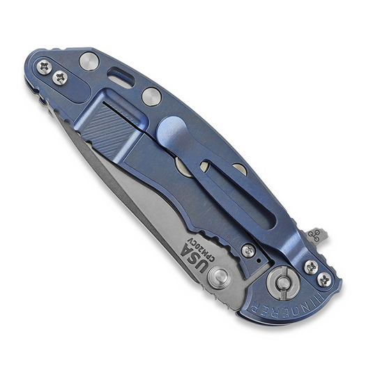 Couteau pliant Hinderer 3.0 XM-18 Spanto Tri-Way Stonewash Blue Translucent Green G10