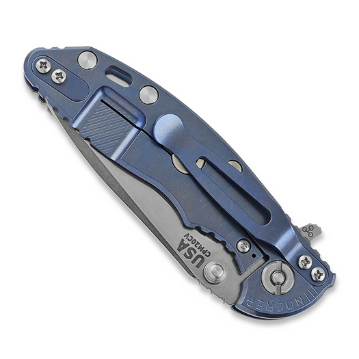 Coltello pieghevole Hinderer 3.0 XM-18 Spanto Tri-Way Stonewash Blue Translucent Green G10
