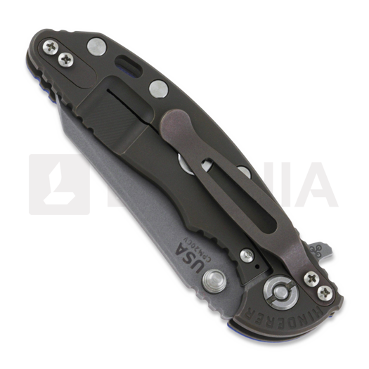 Hinderer 3.0 XM-18 Wharncliffe Tri-Way Battle Bronze Blue G10 folding knife