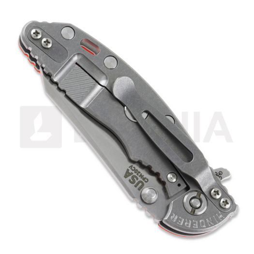 Hinderer 3.0 XM-18 Wharncliffe Tri-way Stonewash Orange G10 folding knife