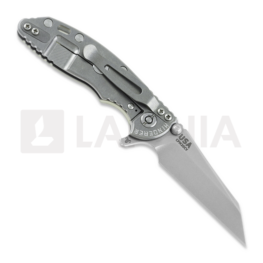 Hinderer 3.0 XM-18 Wharncliffe Tri-Way Stonewash Translucent Green G10 folding knife