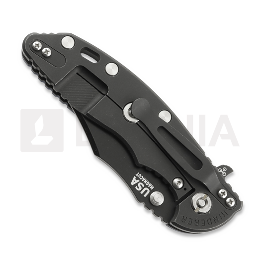 Hinderer 3.5 XM-18 Bowie sulankstomas peilis, Magnacut, Battle Black, mėlyna