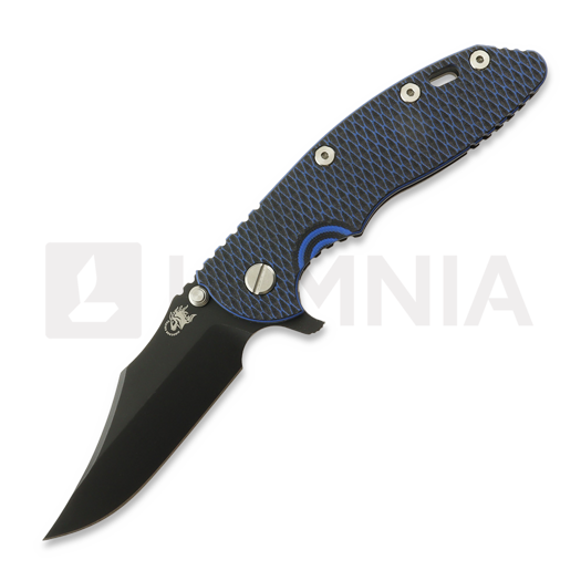 Hinderer 3.5 XM-18 Bowie 접이식 나이프, Magnacut, Battle Black, blue black G10