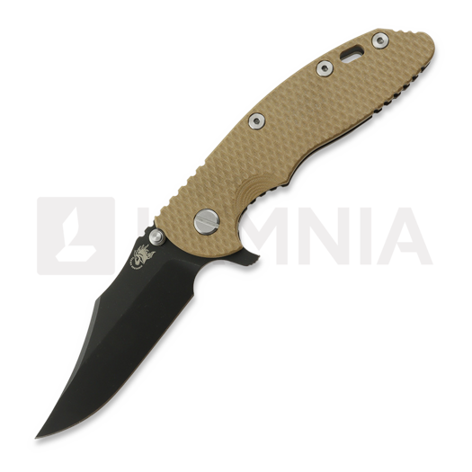Couteau pliant Hinderer 3.5 XM-18 Bowie, Magnacut, Battle Black, coyote