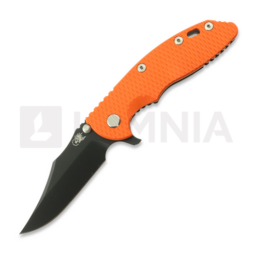 Couteau pliant Hinderer 3.5 XM-18 Bowie, Magnacut, Battle Black, orange