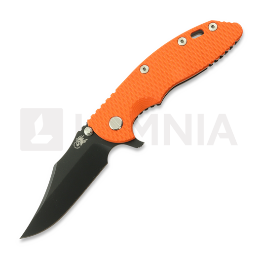 Hinderer 3.5 XM-18 Bowie 접이식 나이프, Magnacut, Battle Black, 주황