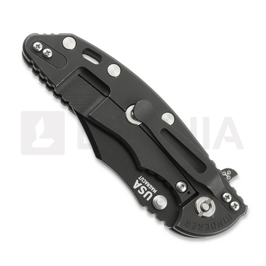 Hinderer 3.5 XM-18 Bowie sulankstomas peilis, Magnacut, Battle Black, raudona