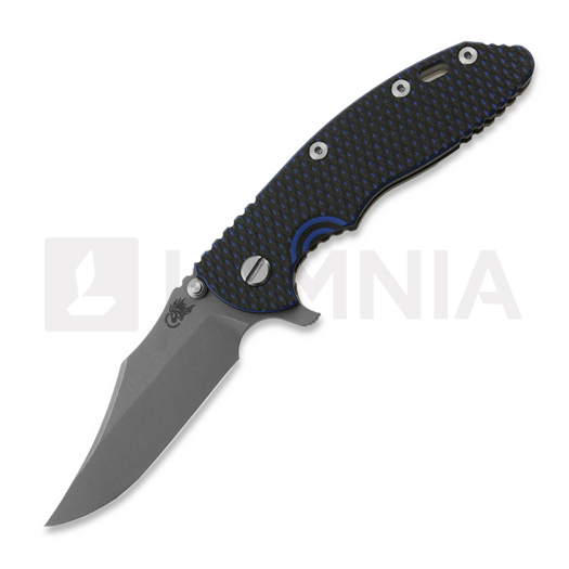Hinderer 3.5 XM-18 Bowie סכין מתקפלת, Magnacut, Working Finish, blue/black