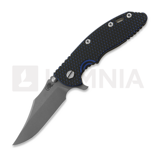 Hinderer 3.5 XM-18 Bowie fällkniv, Magnacut, Working Finish, blue/black